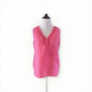 Hiho Tortola 100% Linen Tank Top Women’s Size Small Tunic Pink Boho Lagenlook
